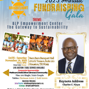 Charles C. Njoya as Keynote Speaker for BLP 2023 Annual Fundraising Gala in Houston, Texas November 18, 2023