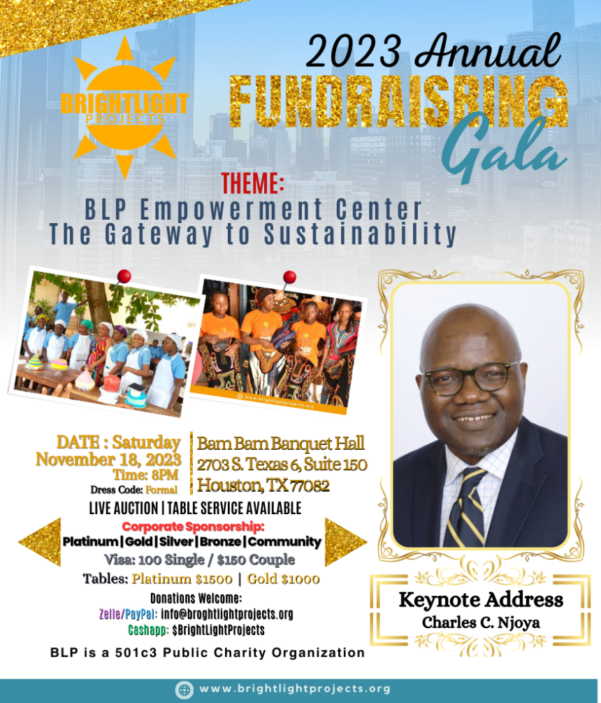 Charles C. Njoya as Keynote Speaker for BLP 2023 Annual Fundraising Gala in Houston, Texas November 18, 2023