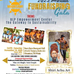 Shiri Achu Art Partners with Bright Light Projects on their 2023 Annual Fundraising Gala in Houston, Texas on November 18, 2023